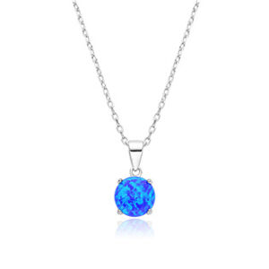 NUBIS® Stříbrný náhrdelník srdce s opálem - NB936-OP05
