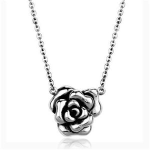 Šperky4U Ocelový náhrdelník s růží - OPD0335