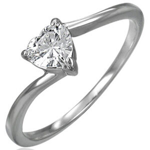 Šperky4U Ocelový prsten se zirkonem, vel. 50 - velikost 50 - OPR1614-50