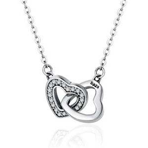 Šperky4U Stříbrný náhrdelník - propojená srdce - NB-2352