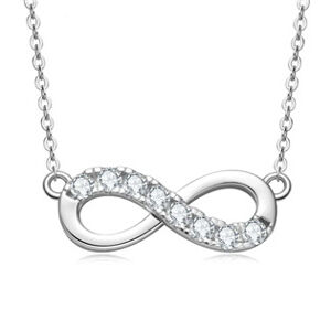NUBIS® Stříbrný náhrdelník nekonečno s moissanity - MN413