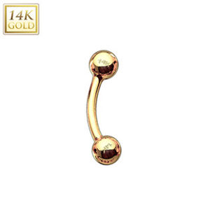 Šperky4U Zlatý piercing do obočí - kuličky, Au 585/1000 - ZL01107-1206-YG