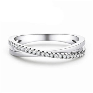 NUBIS® Stříbrný zásnubní prsten s moissanity, vel. 52 - velikost 52 - MN502-52