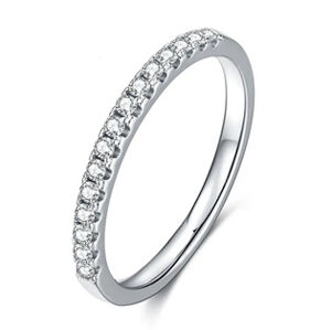 NUBIS® Stříbrný zásnubní prsten s moissanity, vel. 52 - velikost 52 - MN511-52
