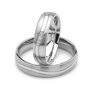 NUBIS® NSS3011 Dámský snubní prsten se zirkonem ocel - velikost 56 - NSS3011-ZR-56