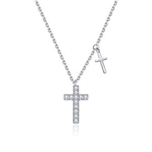 NUBIS® Střibrný náhrdelník s křížky - NB-2364