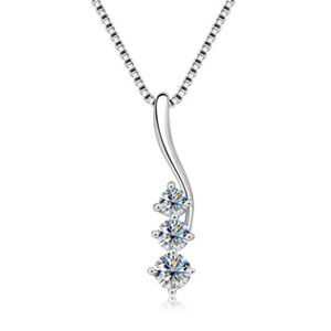 NUBIS® Stříbrný náhrdelník s moissanity - MN416