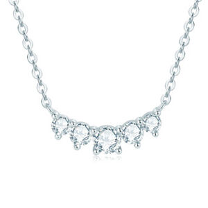 NUBIS® Stříbrný náhrdelník s moissanity - MN417