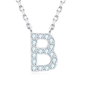 NUBIS® Stříbrný náhrdelník s moissanity - písmeno - MN423-B