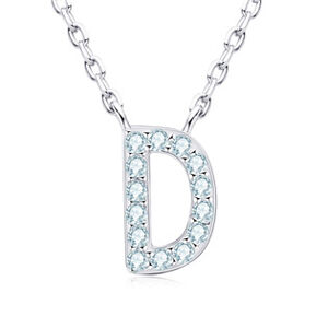 NUBIS® Stříbrný náhrdelník s moissanity - písmeno - MN423-D