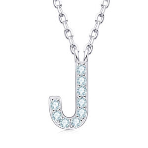NUBIS® Stříbrný náhrdelník s moissanity - písmeno - MN423-J