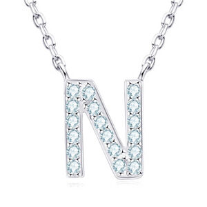 NUBIS® Stříbrný náhrdelník s moissanity - písmeno - MN423-N