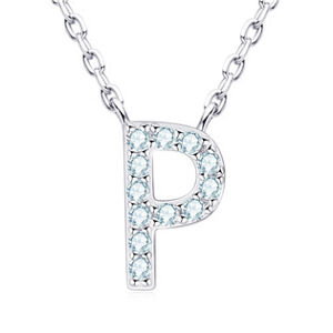 NUBIS® Stříbrný náhrdelník s moissanity - písmeno - MN423-P