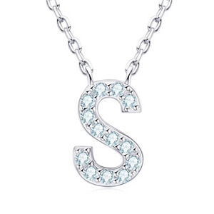 NUBIS® Stříbrný náhrdelník s moissanity - písmeno - MN423-S