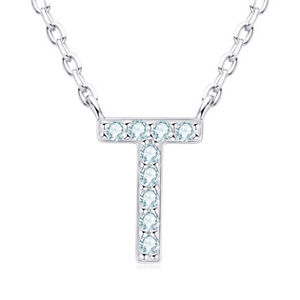 NUBIS® Stříbrný náhrdelník s moissanity - písmeno - MN423-T