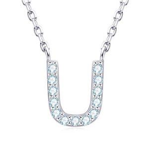 NUBIS® Stříbrný náhrdelník s moissanity - písmeno - MN423-U