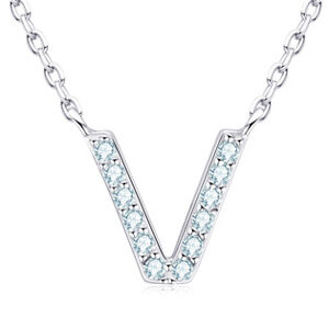 NUBIS® Stříbrný náhrdelník s moissanity - písmeno - MN423-V