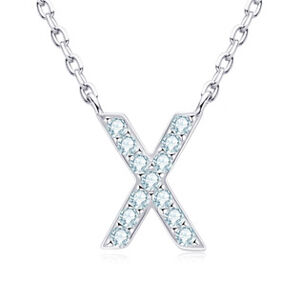 NUBIS® Stříbrný náhrdelník s moissanity - písmeno - MN423-X