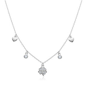 NUBIS® Stříbrný náhrdelník čtyřlístek - NB-2372