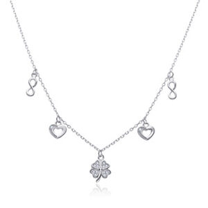 NUBIS® Stříbrný náhrdelník čtyřlístek - NB-2373