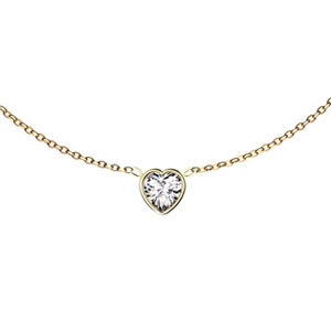 Šperky4U Zlacený ocelový náhrdelník srdíčko - OPD0342-DG
