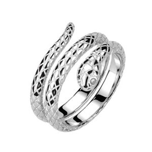 Šperky4U Ocelový prsten had - velikost 65 - OPR1942-65
