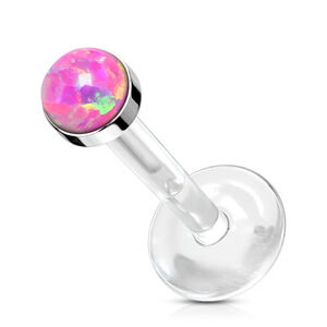 Šperky4U Labreta BioFlex růžový opál 3 mm, tyčka 1,2 x 8 mm - LB0015-1208-03
