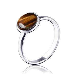 NUBIS® Stříbrný prsten Tygří oko - velikost 49 - NBP86-49