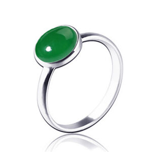 NUBIS® Stříbrný prsten Nefrit - velikost 59 - NBP88-59