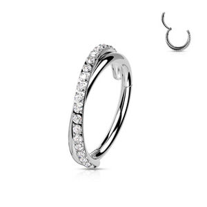 Šperky4U Segment kruh s překřížením - helix / cartilage / tragus piercing 1,2 x 8 mm - NS0055-1208