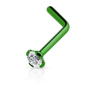 Šperky4U Piercing do nosu, zelená barva - N01051-G