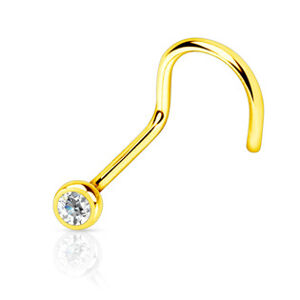 Šperky4U Zahnutý piercing do nosu zlacený - N01151-GD