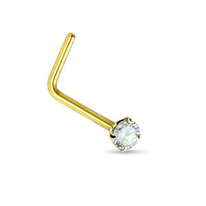Šperky4U Piercing do nosu, barva žluté zlato - N01051-GD