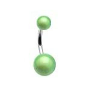 Šperky4U Piercing do pupíku - perleťový lesk, zelená barva - BA01060-G