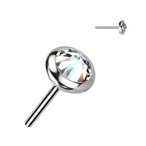Šperky4U Kamínek k PUSH IN piercing do nosu TITAN, 4 mm zirkon - TIT1242C-040