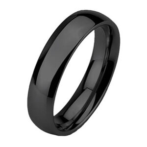 NUBIS® Snubní prsten wolfram, černé, šíře 6 mm, vel. 49 - velikost 49 - NWF1061-49