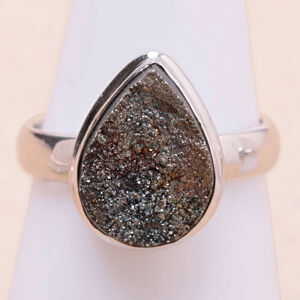 Pyrit duhový drůzička prsten stříbro Ag 925 R208 - 58 mm (US 8,5), 4,8 g