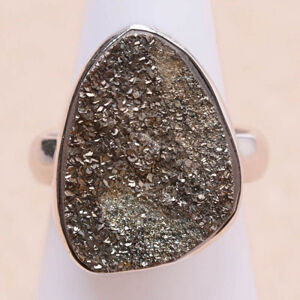 Pyrit duhový drůzička prsten stříbro Ag 925 R276 - 51 mm (US 5,5), 5,6 g