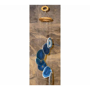 Achátová zvonkohra modrá - plátky 6 - 8 cm