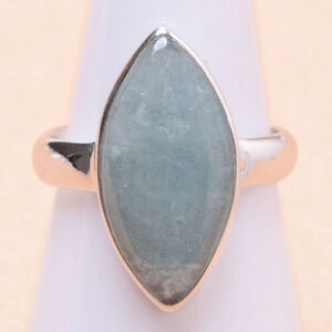 Akvamarín prsten stříbro Ag 925 LOT39 - 57 mm (US 8), 4,8 g
