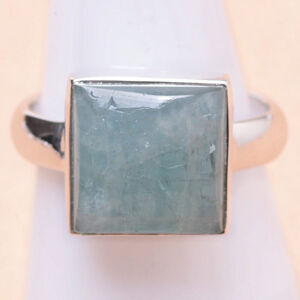 Akvamarín prsten stříbro Ag 925 LOT43 - 56 mm (US 7,5), 4,7 g