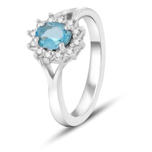 Beneto Exclusive Okouzlujicí prsten s modrým topazem TOPAGG4 52 mm