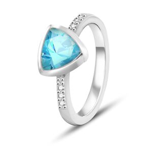Beneto Exclusive Stříbrný prsten se světle modrým topazem TOPAGG2 60 mm