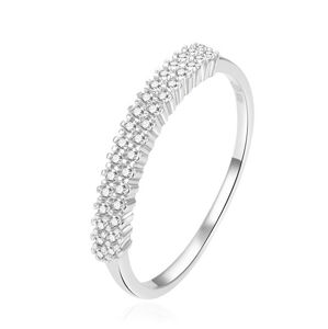 Beneto Krásný stříbrný prsten s čirými zirkony AGG408 56 mm