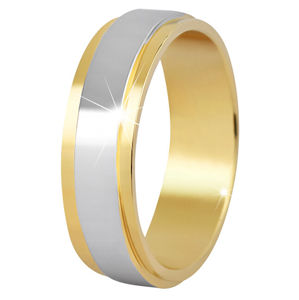 Beneto Pánský bicolor snubní prsten z oceli SPP05 65 mm