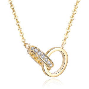 Beneto Pozlacený náhrdelník s propojenými kroužky AGS1229/47-GOLD