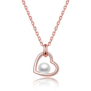 Beneto Pozlacený stříbrný náhrdelník s říční perlou AGS1230/47P-ROSE