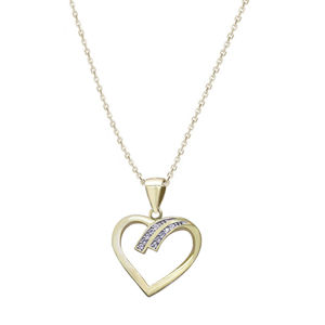 Beneto Pozlaceý stříbrný náhrdelník se srdcem AGS1138/47-GOLD (řetízek, přívěsek)