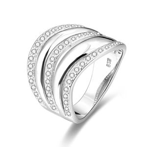 Beneto Stříbrný prsten se zirkony AGG329 52 mm