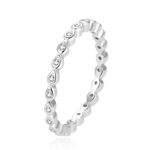 Beneto Třpytivý stříbrný prsten AGG371L 58 mm